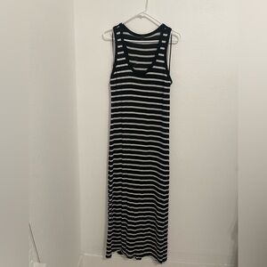 J. Crew Black and White striped maxi dress
